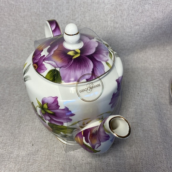 GRACE Teaware Floral Teapot and Teacup Set - Picture 4 of 12